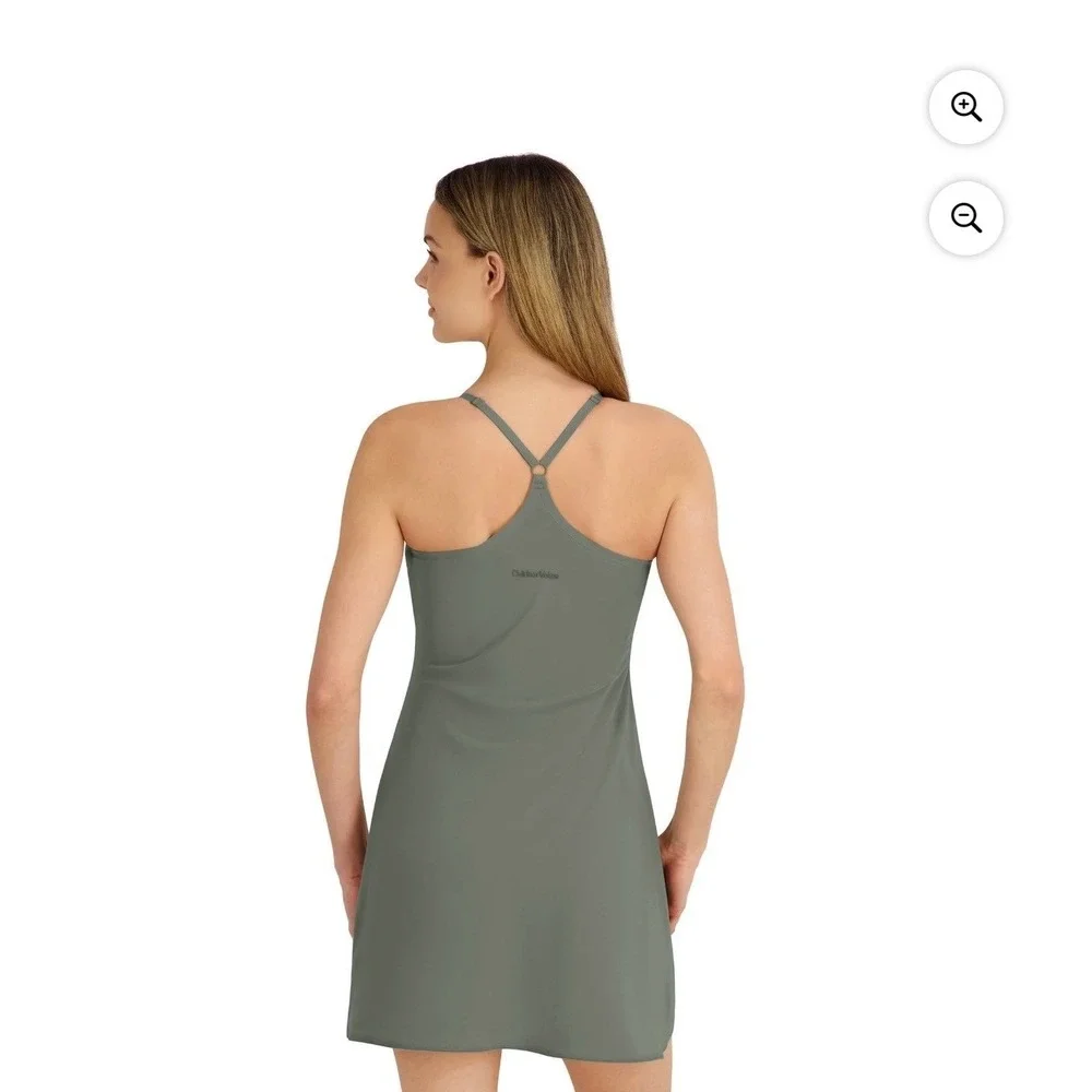 Outdoor Voices Women's Exercise Dress Agave Green Built-In Shorts Pockets Size M